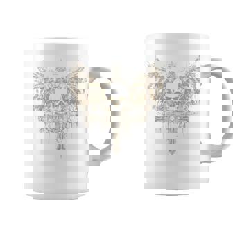 Y2k Grunge Aesthetic Alt Goth Skull Cross Gothic Emo Brown Coffee Mug - Monsterry