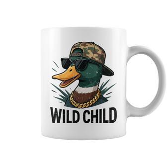 Youth Boy Wild Child Mallard Duck Hunting Camo Hunting Coffee Mug - Monsterry