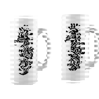 かわいいタツノオトシゴ ポリネシア トライバル マオリ柄 タツノオトシゴ 長袖tシャツ コーヒーマグ - Kawaiitshirt