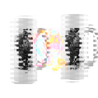 カバ 動物 カラフル グラフィック 抽象 アート 絵画 カバ コーヒーマグ - Kawaiitshirt