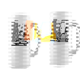 キッズ フォークリフト車両工事現場掘削機建設作業員 男の子 コーヒーマグ - Kawaiitshirt