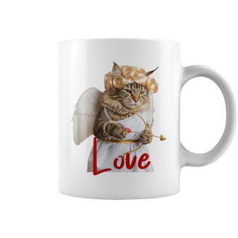 キューピッドコスチュームを着た面白い猫、聖バレンタインの猫の自撮り。 コーヒーマグ - Kawaiitshirt