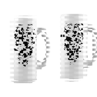 シックなハートプリントの牛柄。 コーヒーマグ - Kawaiitshirt