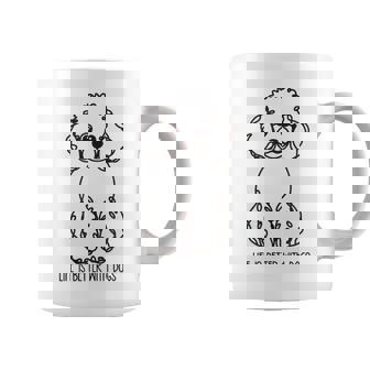 トイ プードル シルエット ラインアート 犬がいると人生はもっと楽しい デザイン コーヒーマグ - Kawaiitshirt