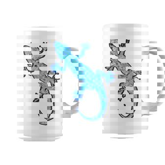 トライバル バティック パターン ヤモリトカゲ デニムブルーtシャツ コーヒーマグ - Kawaiitshirt