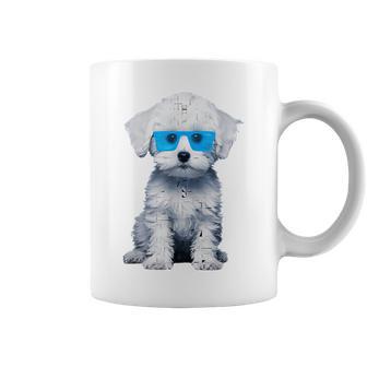 プードル 犬 幾何学的 キュート サングラス アニマル アート プードル コーヒーマグ - Kawaiitshirt