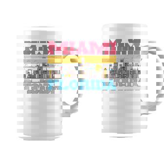 マイアミ フロリダ州 都市景観 お土産 モダン マイアミスカイライン コーヒーマグ - Kawaiitshirt