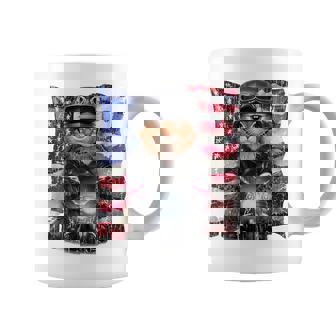 三毛猫 オレンジ猫 ねこ バイク 星条旗 アメリカ コーヒーマグ - Kawaiitshirt