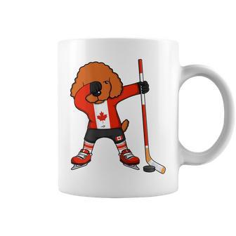 愉快なダビングプードル カナダ アイスホッケーファン ウィンタースポーツ コーヒーマグ - Kawaiitshirt