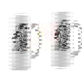 日本 浮世絵 観音菩薩 竜 桜 波 バックプリント 長袖tシャツ コーヒーマグ - Kawaiitshirt