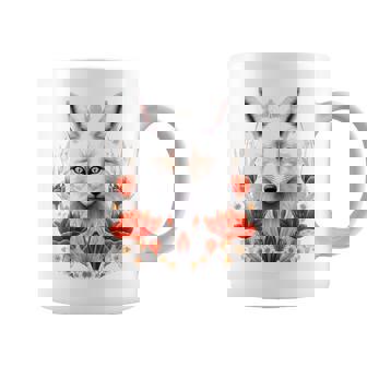 狐 アニマル柄 モチーフ 図面 イラスト 自然 狐 コーヒーマグ - Kawaiitshirt