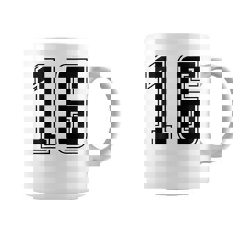 背番号 16 チーム短大スポーツ背番号付きユニフォーム コーヒーマグ - Kawaiitshirt