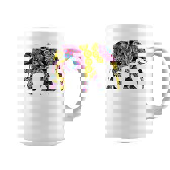 象のシルエット、かわいいボヘミアンデザイン。 コーヒーマグ - Kawaiitshirt