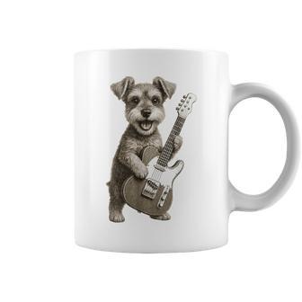 面白いtシャツ シュナウザー 犬 ギター イヌ メンズ 犬好き グッズ かわいい おもしろ 面白い 服 ネタ コーヒーマグ - Kawaiitshirt