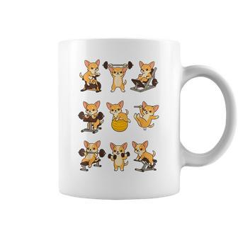 面白いtシャツ 犬 チワワ 筋トレ ジム イヌ グッズ かわいい おもしろtシャツ 面白い 服 ネタ 運動 コーヒーマグ - Kawaiitshirt