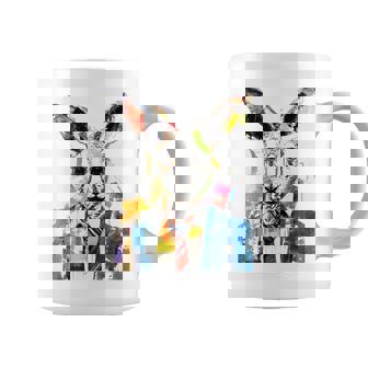 鮮やかなカンガルー、ネクタイ付き。 コーヒーマグ - Kawaiitshirt