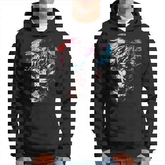 Anime Manga Grafica Occhi Blu Illustrazione Anime Felpa con cappuccio - Novitaregali