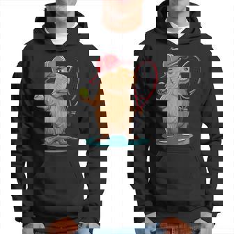 Capybara Amusant Portant Une Casquette De Joueur De Tennis Sweat à capuche - Cadeauxyz