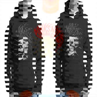 Crâne Punk Avec Cheveux Rouges Mohawktyle Rock Grunge Sweat à capuche - Cadeauxyz