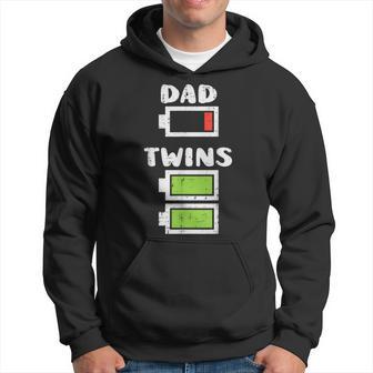 Dad Twins Battery Energy Fathers Day Daddy Papa Men Felpa con cappuccio - Novitaregali