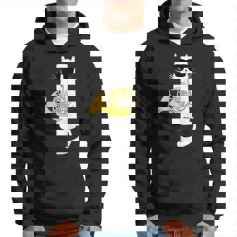 Divertente Cat Indossare Occhiali Daole French Horn Felpa con cappuccio - Novitaregali