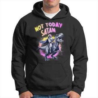 Divertida Con Humor Cristiano De Not Todayatan Con Diseño De Jesús Y Dinosaurio Sudadera - Regaloses