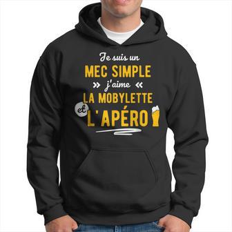 Idee Cadeau Humoristique Homme Passion Mobylette Et Apero Sweat à capuche - Cadeauxyz