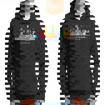 Paisaje Urbano Colorido Del Horizonte De Chicago Sudadera - Regaloses