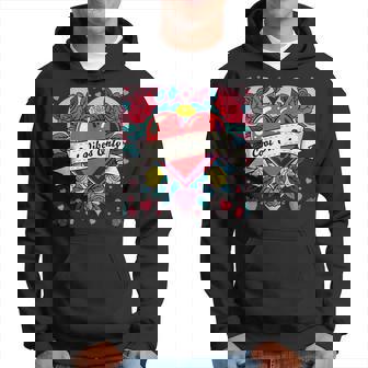 Rosas Y Corazones Con Cita En Estilointage Tatuaje Sudadera - Regaloses