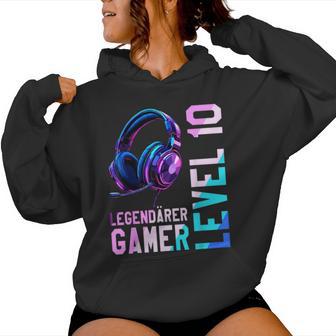 10 Geburtstag Junge Mädchen Nager Level 10 Jahre Gamer Kapuzenpullover für Damen - Geschenkecke