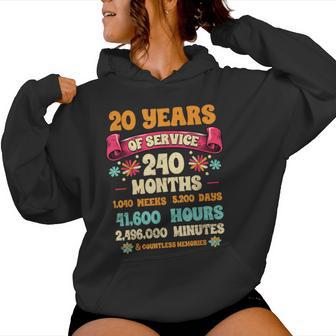 20 Years Of Service 20Th Year Work Anniversary For Women Women Hoodie - Thegiftio UK