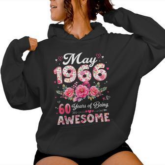 60歳 1966年5月 花柄 60歳 誕生日 男性 女性 レディースパーカー - Kawaiitshirt