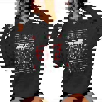 67 Christmas Six Seven Meme Brainrot Plaid Women Hoodie - Monsterry