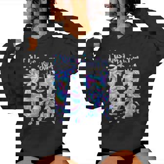 7Th Birthday Girl I Was 6 Now I'm 7 Year Old Girl Bday Party Women Hoodie - Thegiftio