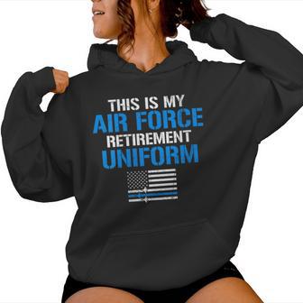 This Is My Air Force USAF Retirement Uniform Flag US Veteran Women's Hoodie | Mazezy