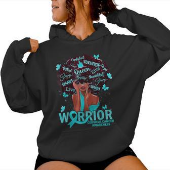 American African Black Queen Cervical Cancer Warrior Women Hoodie - Monsterry