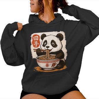 Anime Panda Eating Ramen Japanese Japan Women Hoodie - Thegiftio UK