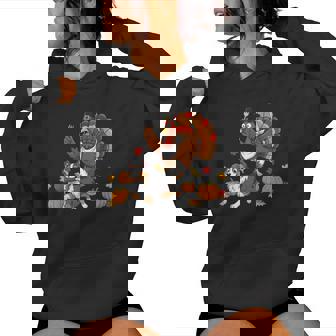 Australian Shepherd Turkey Autumn Thanksgiving Women's Hoodie | Mazezy