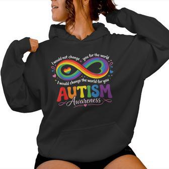 Autism Mom Awareness Rainbow Infinity Neurodiversity Heart Women Hoodie - Monsterry