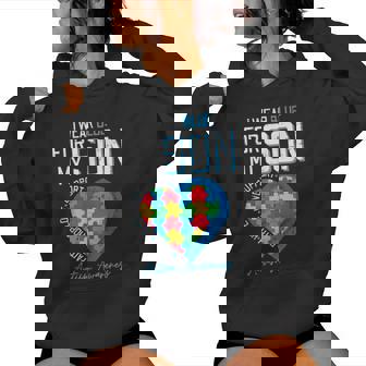 Autism I Wear Blue For My Son Awareness Dad Mom Women Women Hoodie | Seseable UK