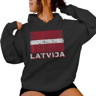 Bandera Letona De Letonia Envejecida Para Hombres Es Y Niños Letonia Sudadera con capucha para mujer - Regaloses