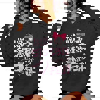 Baseball Little Sister Biggest Fan Baseball Girls Lil Sis Women Hoodie | Seseable FR