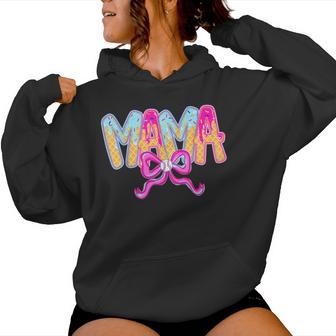 Baseball Mama Drip Ice Cream Baseball Mom Mother's Day Women Hoodie - Thegiftio UK
