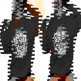 Baseball Mom Leopard Bow Checkered Mama Sports Game Day Women Hoodie | Seseable UK