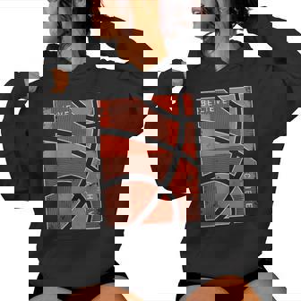 Basketball Motivational Apparel Boys Girls Believes Achieves Women's Hoodie | Mazezy