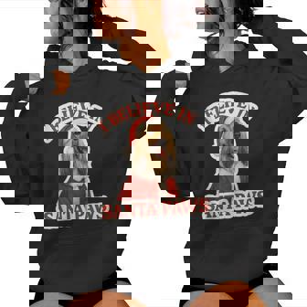 I Believe In Santa Paws Afghan Hound Dog Mom Dad Christmas Women Hoodie | Mazezy