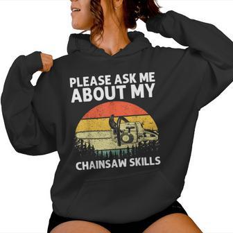 Best Chainsaw Art For Men Women Lumberjack Arborist Chainsaw Women's Hoodie | Mazezy