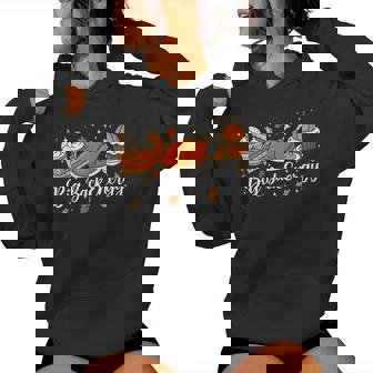 Big Back Energy Thanksgiving Turkey Pumpkin Pie Fall Retro Women Hoodie | Mazezy