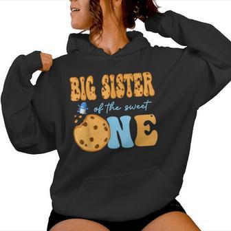 Big Sister Of The Sweet One Cookies And Milk Birthday Party Women Hoodie - Thegiftio UK