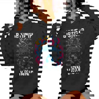 Bigtone Gap バージニア Usa クマと花のデザイン 長袖tシャツ レディースパーカー - Kawaiitshirt